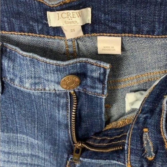 J. Crew Factory Stretch Straight Leg Jeans Size 25 Raw Hem EUC - Picture 2 of 5